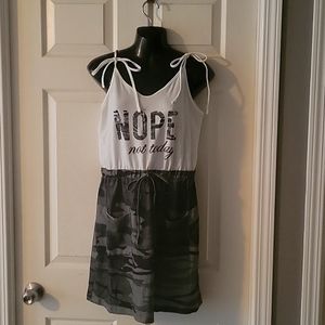 One piece casual comfortable dress. Camo and white XL